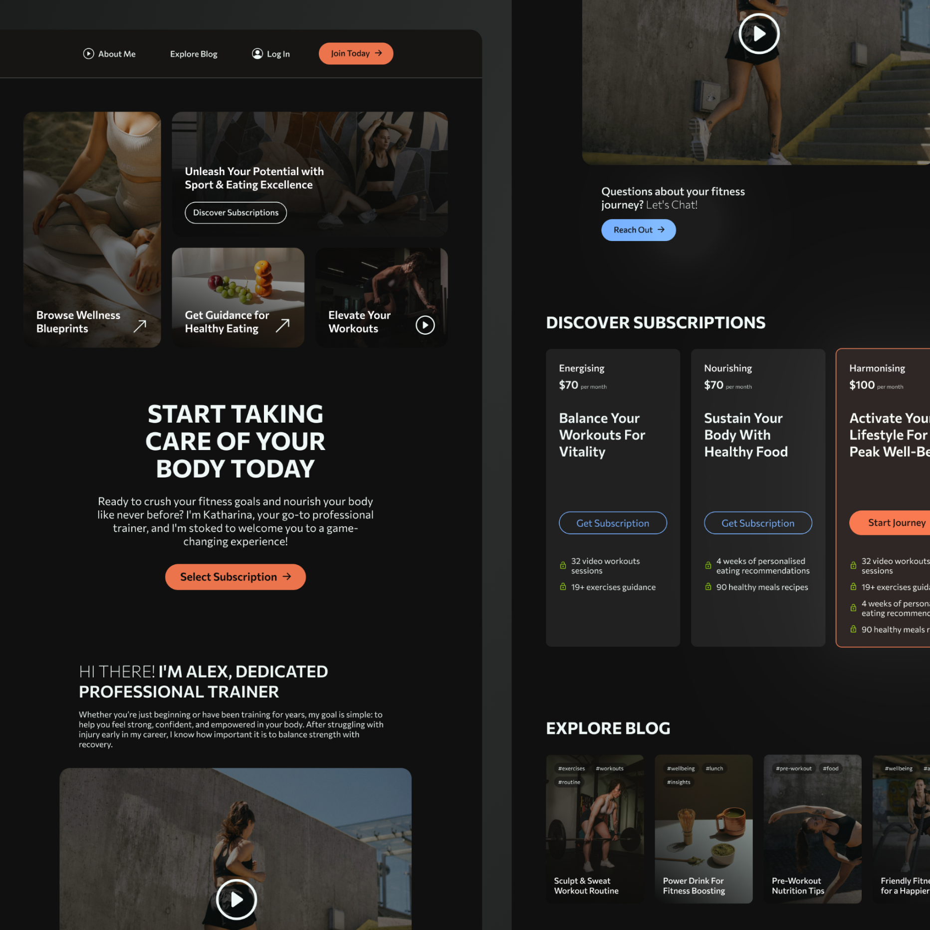 Website for personal fitness trainer services