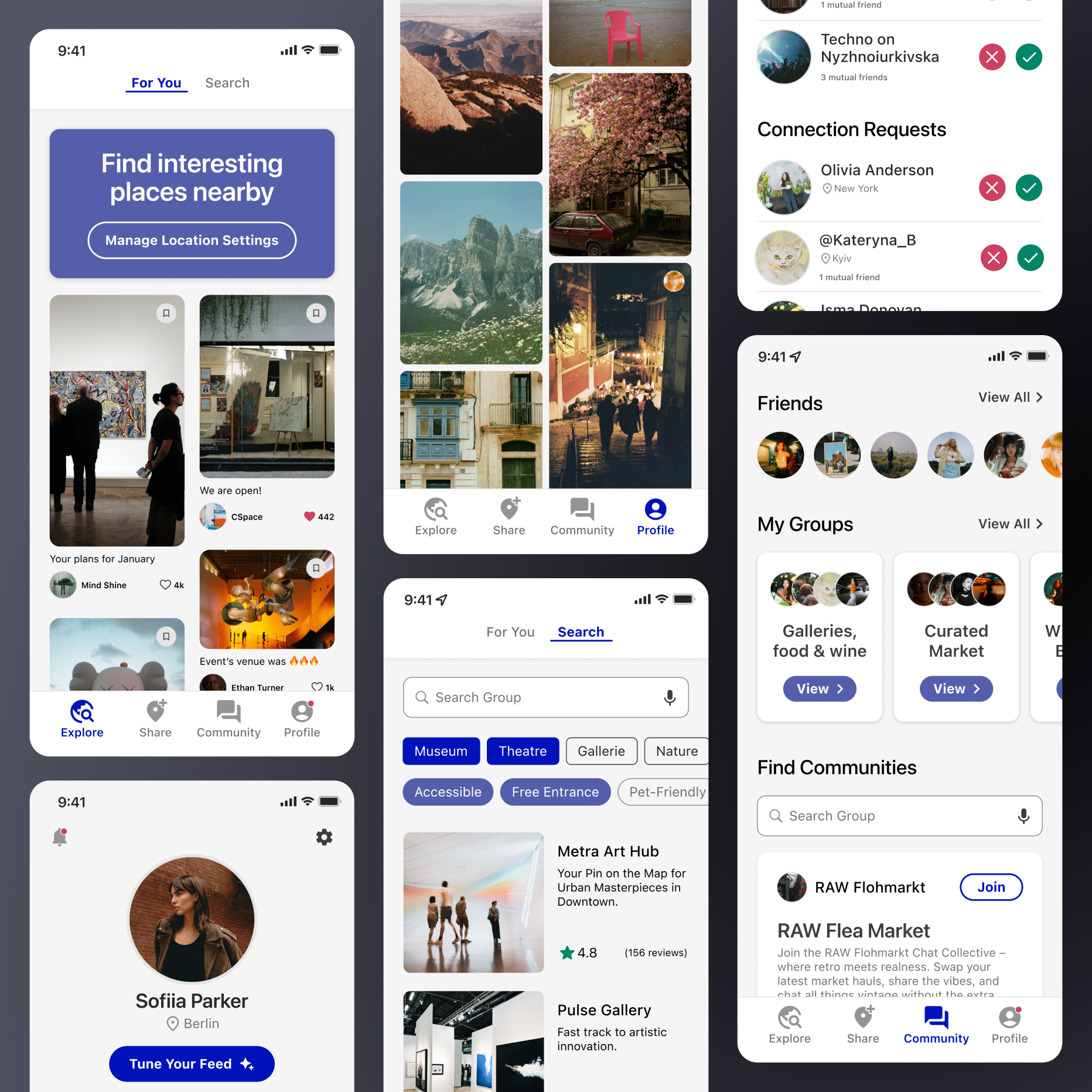 Social network mobile app with personalised feed